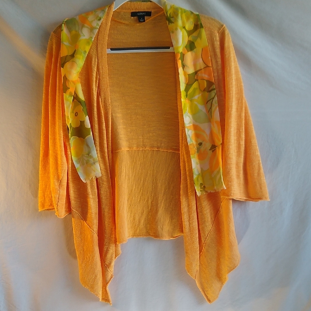 Alfani Women's knit Creamsicle Orange Cardigan - Picture 6 of 9